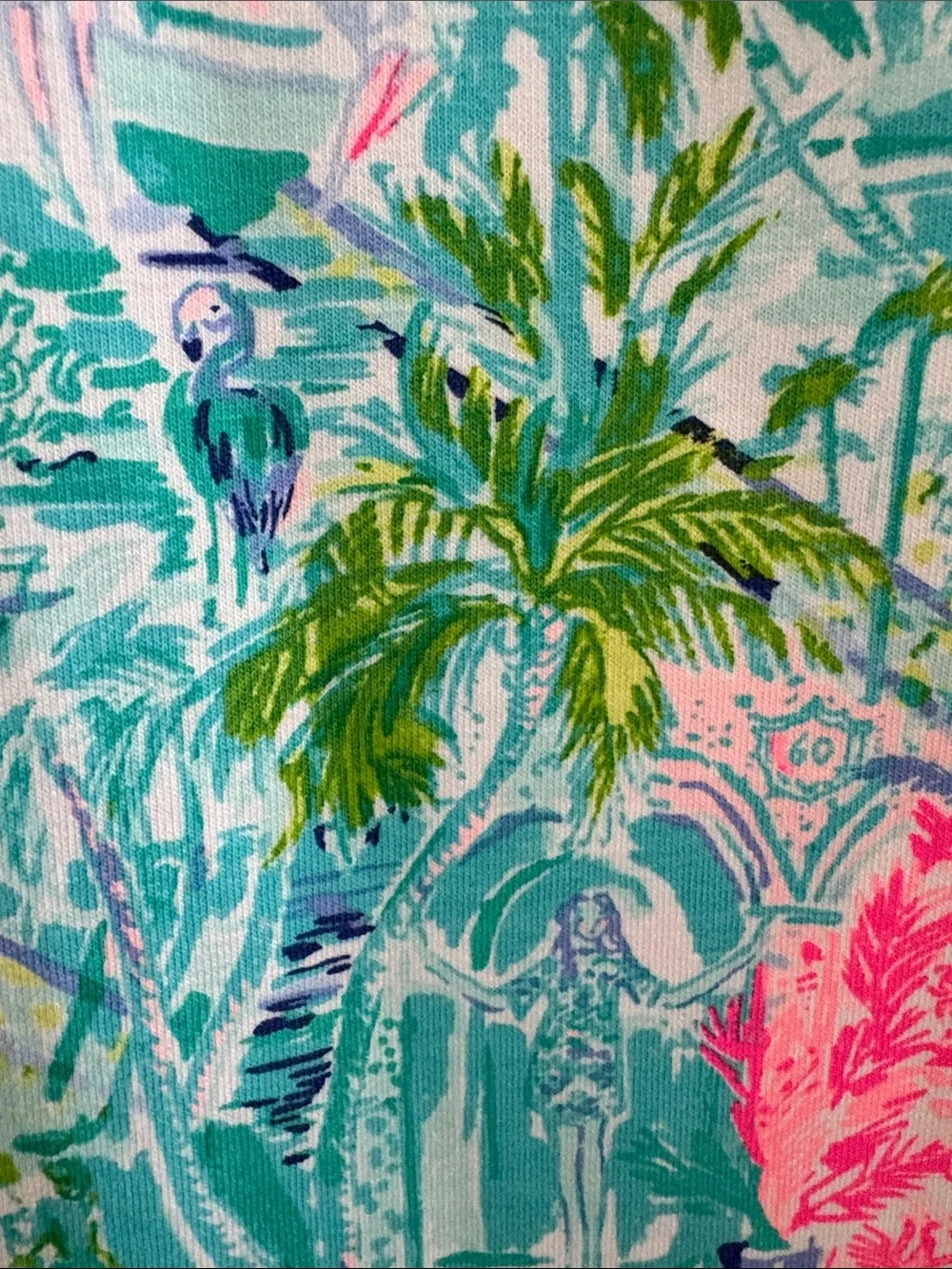 Lilly Pulitzer Teal and Pink Floral Half-Zip Pullover - Picture 9 of 12